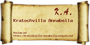 Kratochvilla Annabella névjegykártya